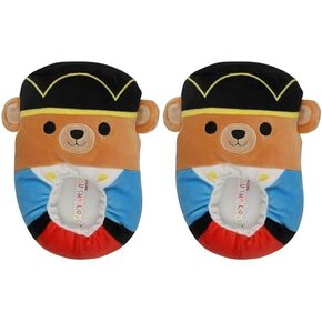 Squishmallows KellyToy Kids Slippers Plush (Braven Nutcracker Bear, Size 11/12), 900974