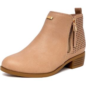 Nautica Kids Girls Ankle Bootie With Side Buckle and Zipper, Dress Boot -For Youth & Toddler (Toddler/Little/Big Kids)