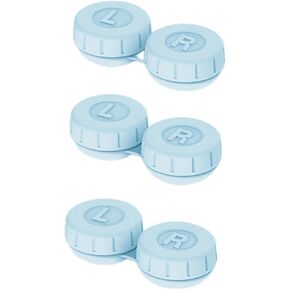 3PCS Contact Lens Cleaner Accessories,Portable Contact Lens Case Replacement (Blue)