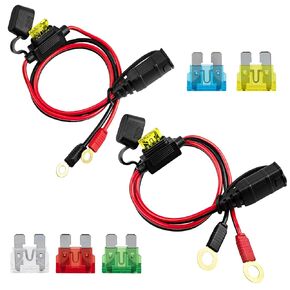 Wire Harness Set for NOCO GC002 X-Connect M6 Eyelet Terminal Accessory Genius Smart Battery Chargers, Contains 5 Fuses (10A, 15A, 20A, 25A, 30A), 2 Pack