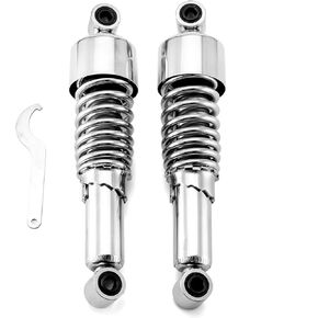 Mofun 11.75" Rear Shocks Lowering Kit Preload Adjustable Compatible with Harley Dyna Street Bob Low Rider Super Glide Fat Bob Wide Glide 1991-2015 2015 2017, Chrome
