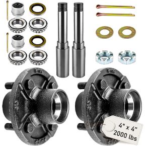Trailer Axle Kit with 5 on 5" Trailer Idler Hub & #84 Spindle for 3500 lbs Trailer Idler Hub Kit,2 Sets
