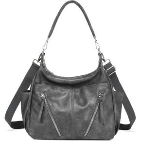 MYHOZEE Hobo Bags for Women, Vegan Leather Black Crossbody Purse and Handbags Trendy Designer Satchel Shoulder Bags