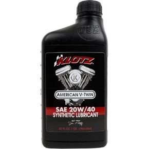 Klotz American V-Twin Synthetic Motorcycle Oil Lubricant 20W-40 for Yamaha, Victory, Indian Wet Clutch & Integrated Transmission Engine | KV-2040, 1 Quart