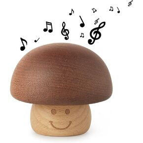 Cute Vintage Wood Mechanism Musical Box Melody for Elise Wind Up Mushroom Music Box Gift for Christmas/Birthday/Valentine's Day