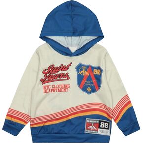 Boys Casual Hoodies Jersey Hoodie Pullover Letter Print Y2K Hooded Vintage Sweatshirt for Kids (2-7 Years)