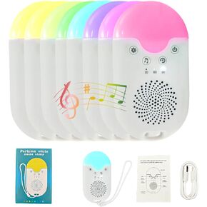 White Noise Sound Machine for Elderly Adults Kids Baby, 12 Colors Night Light, 24 Hr+ Portable Sleep Machine,Rechargeable,Timer,Memory,Gifts for Travel Office Privacy Home Nursery