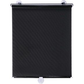 Suction Window Shade Roller Shades- No Drill, Adjustable Privacy Blackout Curtains,Portable & UV Protection,Perfect for Home,Door,Office, Bedroom (Black, 23"x49")