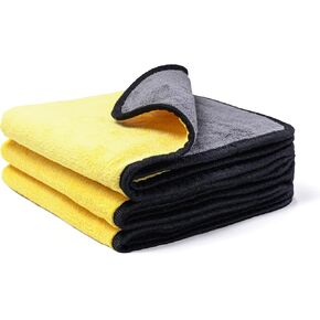 Professional Grade Drying Towels - 15 x 15 inches, Highly Absorbent Microfiber Towel Set for Superior Cleaning and Drying Performance - Car Drying & Kitchen Towel - Pack of 3