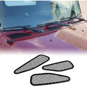 Aunginsy Car Front Hood Air Vent Cover Trim Compatible with Toyota FJ Cruiser 2007-2021+ Car Front Engine Hood Vent Outlet Protection Mesh Exhaust Port Decoration Net Aluminum Exterior Accessories