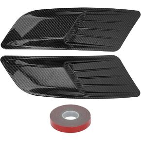 1 Pair Hood Vent Trim, Carbon Fiber Universal Front Hood Air Vent Bonnet Cover Trim Compatible with 2015‑2017