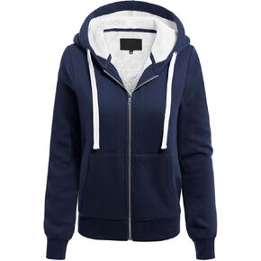 Design by Olivia Women's Sherpa-Lined Fleece Full-Zip Hooded Jacket