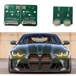 Pre-LCI CSL Style Lemon Yellow DRL LED Modules Set DRL Chips Fit For 2021 2022 2023 BMW M3 M4 G80 G82 G22 G23 G26 Headlight Daytime Running Light Only For USA Spec (For Adaptive LED with Laserlight)