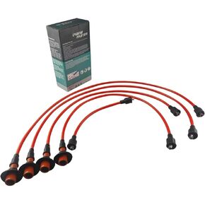 High Performance Spark Plug Wires Compatible with Volkswagen Beetle Karmann Ghia Super Beetle Thing Transporter 1.1L 1.2L 1.3L 1.5L 1.6L 1946-1980 Fit M4 Spark Plug Red