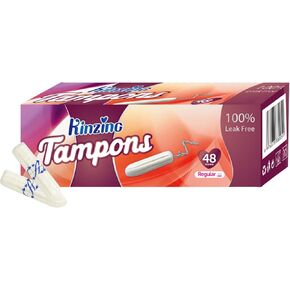 No Applicator Tampons Regular Absorbency Cotton Tampons for Women Disposable 48ct (Regular)