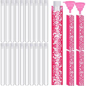 Baderke 62 Pcs Tampon Set Includes 20 Pcs Tube for Women 40 Pcs Tampon Reusable Wrappers 2 Pcs Silicone Funnels for Cruise Event Concert(Leaves,4.33x0.47 in)