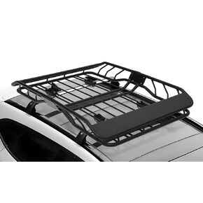 63" x 43" x 6.3" Rooftop Cargo Basket - Universal Roof Rack Basket, 300 LBS Loading Capacity Anti-Rust Rooftop Cargo Carrier for SUV, Car and Truck, Black Roof Basket