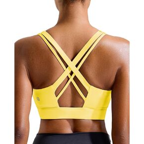 RUNNING GIRL Sports Bra for Women High Support,Criss-Cross Back Strappy Sports Bra Moulded Cup High Impact Workout Top