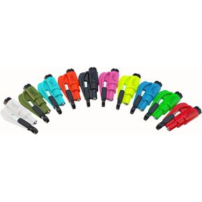 resqme The Original Emergency Keychain Car Escape Tool, 2-in-1 Seatbelt Cutter and Window Breaker, Made in USA, Rainbow Pack 10 Colors - Compact Emergency Hammer