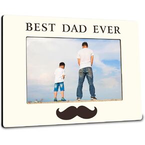 Best Dad World's Greastest Dad Wooden Picture Frame -Wooden Frame For 4"x 6" Vertical Picture, Gift For Dad, Rustic Photo Frame, Father's Day Gift And Decorations- B08 in Kuwait