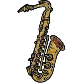 Cypress Collectibles Saxophone Embroidered Patch Iron-On Marching Band Musical Instrument Emblem