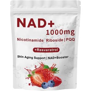 NAD 1000mg Liquid 30 Packets - Nicotinamide, Riboside, PQQ and Resveratrol for Skin Aging Support and NAD+ Boosting - Premium Quality Dietary Supplement for Overall Wellness and Vitality