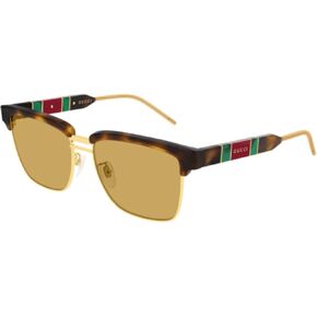 Gucci GG0603S 006 56MM Havana/Gold Square Sunglasses for Men + Bundle with Designer iWear Eyewear Kit…