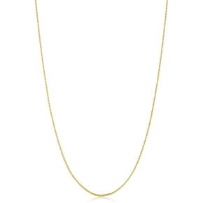 The Bling Factory 1.6mm 24k Yellow Gold Plated Stainless Steel Square Box Chain Necklace