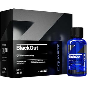CARPRO CQUARTZ Blackout - Tire Coating and Dressing for Trim and Rubber, Polysiloxane and Durable on Unpainted Resin Materials (50mL)