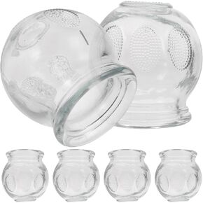 MAGICLULU Hand Tools 6 Pcs Glass Fire Cupping Set Thick Chinese Acupoint Glass Cupping Set for Massage Back Facial Cupping