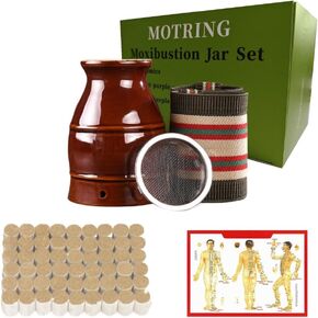 Moxibustion Ceramic Jar Moxa Sticks Burner Holder Portable Scraping Cup Pure Set Tool