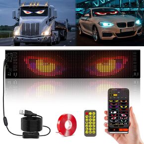 52in*7.5in Devil Eyes Light for Cars, Programmable Devil Eyes Light for Windshield, Flexible LED Eyes for Car, Led Eyes for Car Windshield for Windows of Cars and Small to Medium-Sized Trucks