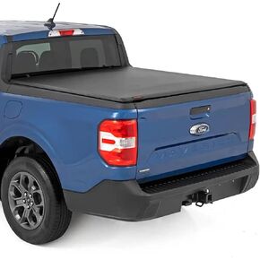 Rough Country Soft Roll Up Truck Bed Tonneau Cover for Ford Maverick (2022-2025) - Fits 4'6" (54.4") Bed, Weatherproof Bed