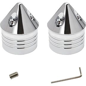 2pcs أغطية جوز المحور الأمامي ، CHROME NUT CAP متوافق مع Harley Davidson Street Glide Glide Softail Road King Electra Glide Iron 883 Fat Boy 2002-2024 - Silver