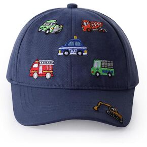Embroidered Baseball Caps for Boys Girls, Toddler Baseball Hat Adjustable Vintage Excavator Trucker Hats, Age 3-8