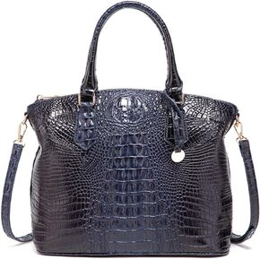 Women Crocodile Pattern Tote Purse Satchel PU Leather Retro Top Handle Handbag Shoulder Bags