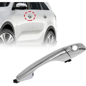 Priprilod Rear Driver Side Chrome Outside Door Handle Compatible with Kia Sorento 2016 2017 2018 2019 2020# 82651-C5010 83652-C5010