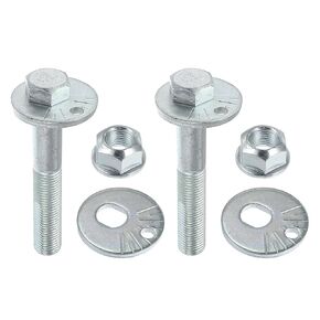 2 Pcs Eccentric Alignment Camber Bolt Compatible for Suzuki Grand VIATARA 2006-2013, Durable Metal Silver Tone Alignment Caster Fitting Adapter