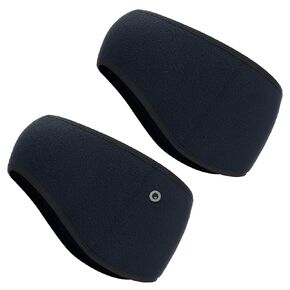 PATIKIL Ear Warmer Headband, 2 Pack Polar Fleece Ear Warmer Winter Stretchy Running Sweatband Outdoor Essential for Jogging Walking Skiing, Navy Blue