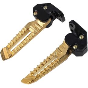 Minho Flodable Motorcycle Footpegs Made of Aluminum Alloy Material Compatible with Yamaha Zuma 125 2022-2024,Cygnus 2018-2024,Gold Color