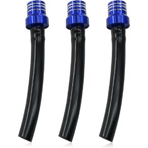 3 PCS الوقود غاز الغاز خرطوم تنفيس ، أنبوب تنفيس غاز دراجة نارية ، خرطوم تنطيس في اتجاهين مع صمام تنطيس الألومنيوم للدراجات النارية ، دراجة الأوساخ (الأزرق)