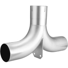 5 Inch Universal Exhaust Elbow Y Pipe, Aluminize Y Pipe With Divider, 5" Inlet (ID) 5" Outlet (OD)