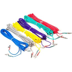 6 Alligator Clip Wires for New KWD-808 Great Wall - Small Head Clips - (6 Wires/Pack Random Color) - Electric Acupuncture Accessories