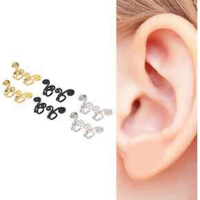Silver Auriculotherapy Slim 6 Pairs Acupressure Earrings Gold Silver Black Auriculotherapy Earrings for Girls Mother Earrings Auriculotherapy Wrist Straps