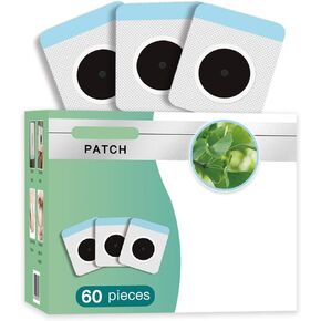 60pcs Natural Herbal Belly Button Patch with Magnet for Home Use Mugwort Magnetic Navel Patch Honey Natural Plant Patches