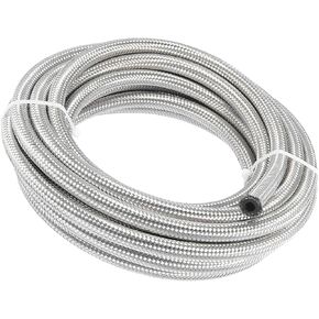 Motoforti Universal Fuel Line Hose, 20 Ft., Stainless Steel CPE, Silver Tone, 1 Pcs