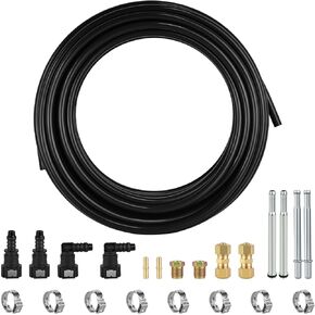 Mupera 5/16" Fuel Line Repair Kit - Upgraded Automotive 5/16 Nylon Fuel Line Repair Kit, 25 Feet Nylon/Steel Pipe Replacement for Cars and Trucks