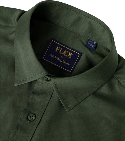 J.Ver Men's Dress Shirts Solid Long Sleeve Stretch Wrinkle-Free Formal Shirt Business Casual Button Down Shirts in Kuwait
