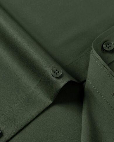 J.Ver Men's Dress Shirts Solid Long Sleeve Stretch Wrinkle-Free Formal Shirt Business Casual Button Down Shirts in Kuwait