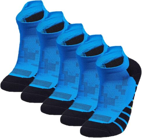 Men's 5-Pack Black Anti Odor Quick Dry Sweat Resist Padded Low Cut Compression Running Socks,Size 7-12 in Kuwait